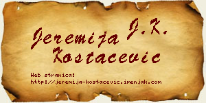 Jeremija Kostačević vizit kartica
